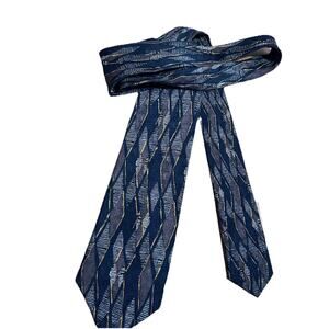 JZ Richards Edward's Michigan Silk Tie Hand Made USA Geometric Diamond Vintage